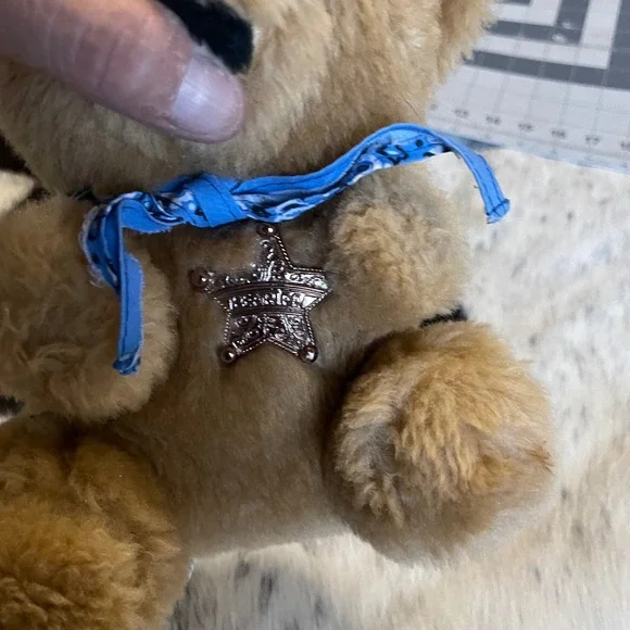 Beariff the Sheriff Plush Teddy Bear Tan Brown Cowboy Western Stuffed Animal Toy - Picture 4 of 5
